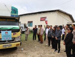 Kapolres Humbahas Hadiri Serta Kawal Ketat Pelepasan Distribusi Logistik Pemilu Tahun 2024