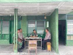 Sinergitas TNI – Polri, Polsek Lintong Nihuta Kunjungi Mako Koramil