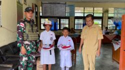 “Lestarikan Budaya Gotong Royong Sejak Dini Bersama Satgas Yonif 131/Brajasakti Di Perbatasan Papua”