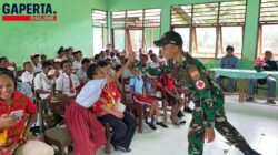 Satgas Yonif 131/Brajasakti Gelar Penyuluhan Kesehatan dan Berbagi Makanan Bergizi di SD Yanendega