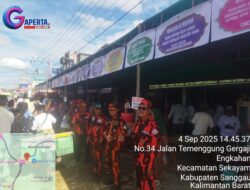 Pemuda Pancasila PAC Sekayam Kawal Keamanan Bazar Maulid Nabi di Balai Karangan