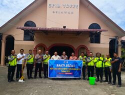 Sat Lantas Polres Pelabuhan Belawan Gelar Aksi Bersih Rumah Ibadah Sambut HUT Polantas ke-70